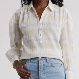 Faherty Olli Collared Top Blouse